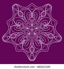background with mandala ornament. vector illustration. purple color