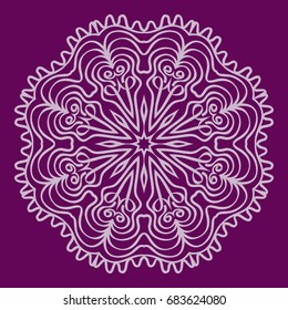 background with mandala ornament. vector illustration. purple color