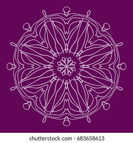 background with mandala ornament. vector illustration. purple color