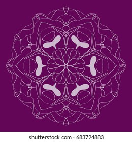 background with mandala ornament. vector illustration. purple color