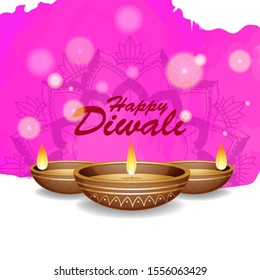 Background with mandala pantern for happy diwali festival illustration