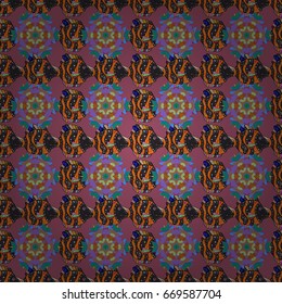 Background. Mandala vector floral flower oriental coloring book page outline template carpet. Seamless pattern with flowers.