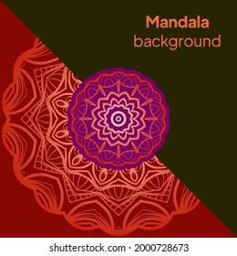 con mandala. Ilustración vectorial. Ornamenta elegante tarjeta de invitación de boda , invitación.