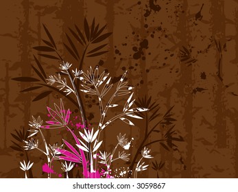 Background with many bamboo on brown background