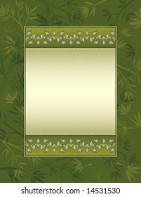 Background with many bamboo on green background, vector illustration