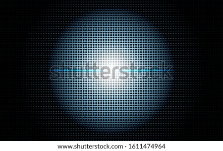 Background with many circle motifs. Plus a long beam of light in the middle. Looks radiant, and sparkling. Black and white gradation. Image of light spectrum