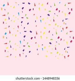 Background with many falling tiny confetti. Falling shiny golden confetti background