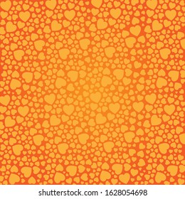 Background many hearts color orange.