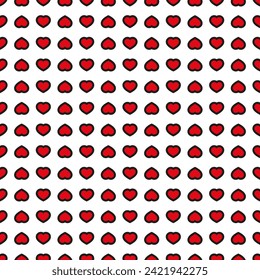 Background of many hearts. Vector pattern. Editable seamless repeating template.