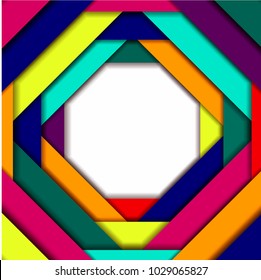 Background of many layers of colored paper is made in the concept of origami