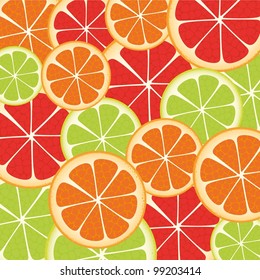 background of many slices of citrus fruit