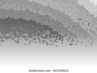 Background with many squares of different grey tones. Vector illustration.
