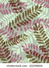 background with many tracing silhouettes of leafs,  vector illustration EPS10. Contains transparent objects