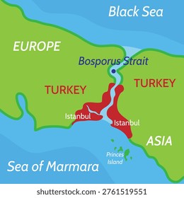 Background map of the Bosphorus Strait region in Turkey