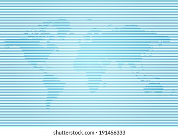 Background map of the world on the horizontal blue bands