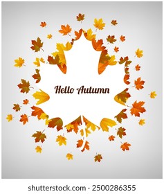 Fondo con hojas de otoño de arce. Ilustración vectorial