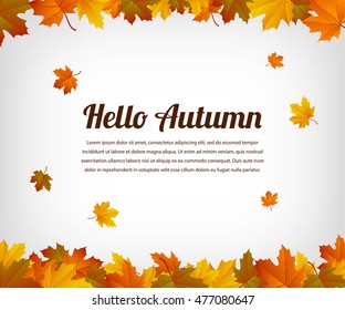 Background with maple autumn leaves. Vector illustration