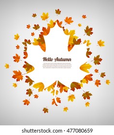 Background with maple autumn leaves. Vector illustration