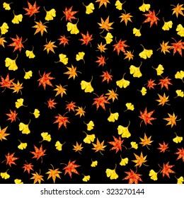 Background of maple and ginkgo (black)