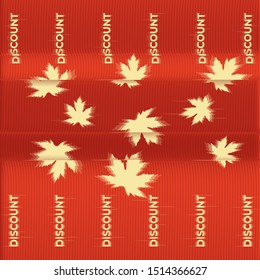 Background. Maple leaves surrounded by wavy red lines.