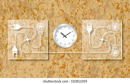 Background with marble with glass panel and watches