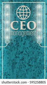Background of marble and the words ceo management