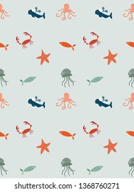 Background with marine animals