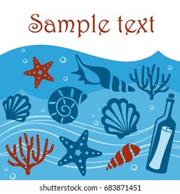Background with marine animals. Summer background.