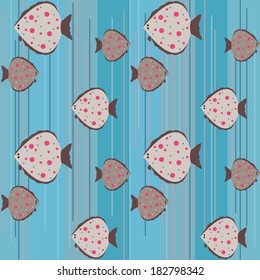 background of marine fish in retro style