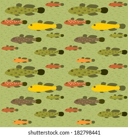 background of marine fish in retro style