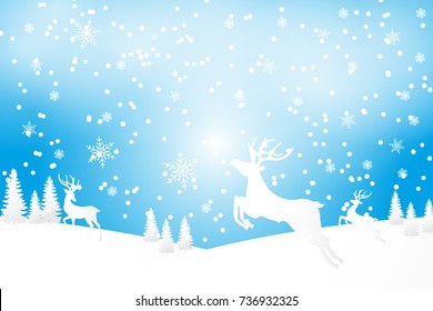 Background marry christmas with deers