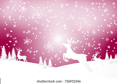 Background marry christmas with deers
