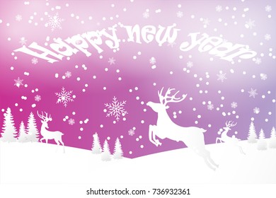 Background marry christmas with deers