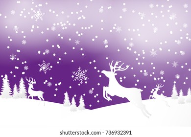 Background marry christmas with deers