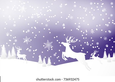 Background marry christmas with deers