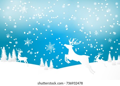 Background marry christmas with deers