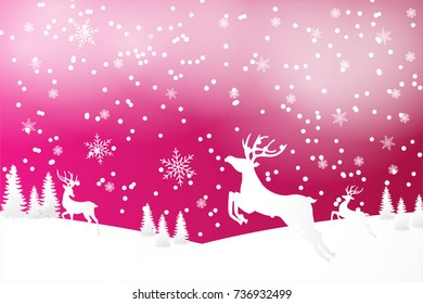 Background marry christmas with deers