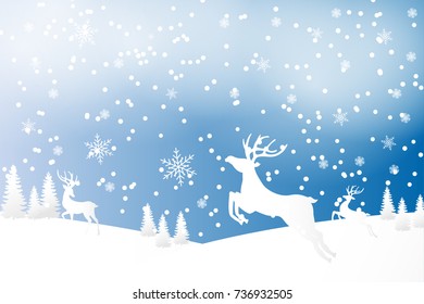 Background marry christmas with deers