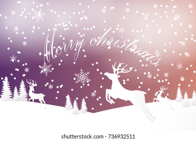 Background marry christmas with deers