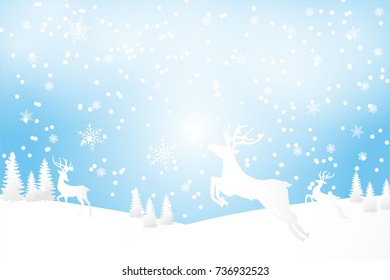 Background marry christmas with deers