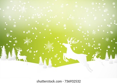 Background marry christmas with deers