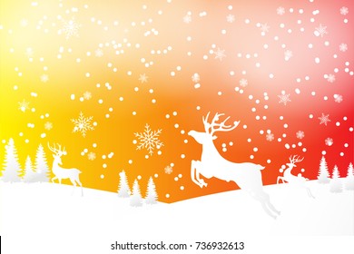 Background marry christmas with deers