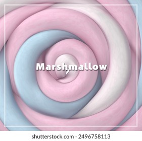 Background of marshmallows. Vector illustration