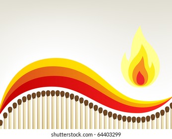 Background with matches and fire