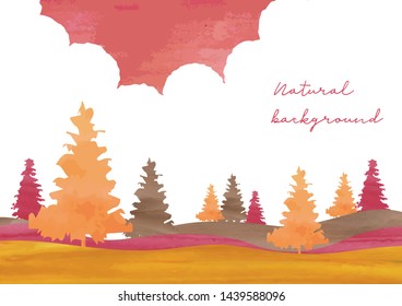 
Background material of autumn a plateau scenery