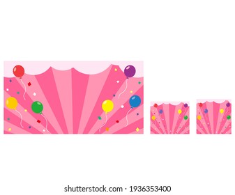Background material for balloons to fly in the sky. Confetti. Vector illustration.