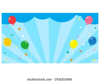 Background material for balloons to fly in the sky. Confetti. Vector illustration.