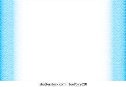 Background material: Blue Japanese pattern frame