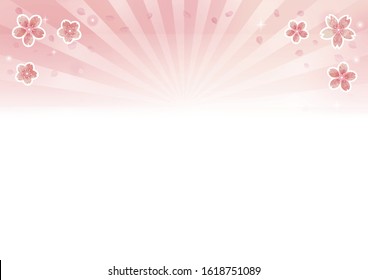 The background material for celebrations. Storm of falling cherry blossoms.