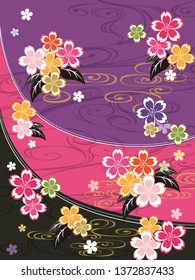 Background material of cherry blossom pattern